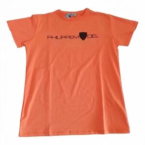 Philippe Model Orange Crewneck Tee with Black Detail Size L